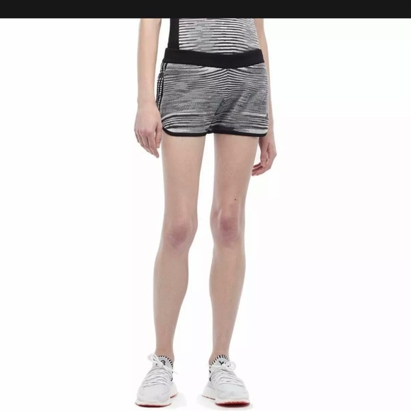 MISSONI‎ x Adidas Women's 'Marathon' Knit Space-Dyed Melange Shorts Blk/Wht NWT - Picture 2 of 12